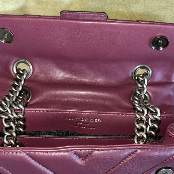 Kurt Geiger Plum Quilted Shoulder Bag - Picture 9 of 13